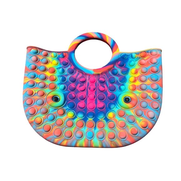 Rainbow Fidget Fashion Bag Fidget Purse Tote Bubble Pop handbag Alexis Greenberg - Picture 1 of 10